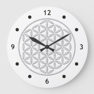 Reloj Redondo Grande Flor de vida / Blume des Lebes - sello blanco