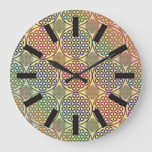 Reloj Redondo Grande Flor de vida - estampado 1