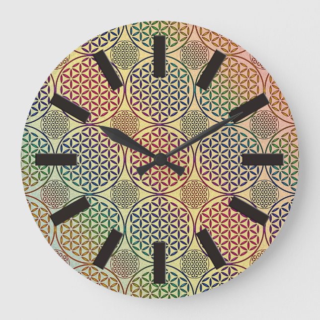 Reloj Redondo Grande Flor de vida - estampado 1 (Anverso)