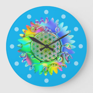 Reloj Redondo Grande Flor De Vida - Flor Geométrica 5