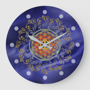 Reloj Redondo Grande Flor De Vida - Ornamentos Vintage Mandala 1