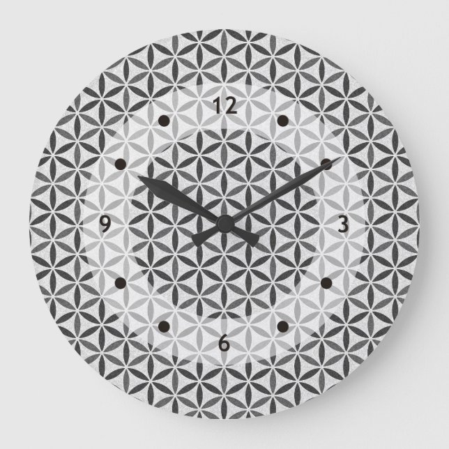 Reloj Redondo Grande Flor de vida - sello - BG 5 (Anverso)