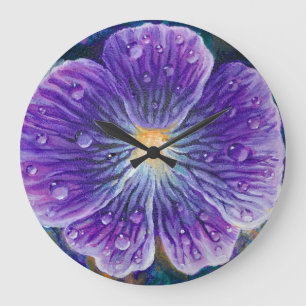Reloj Redondo Grande Flor de viola