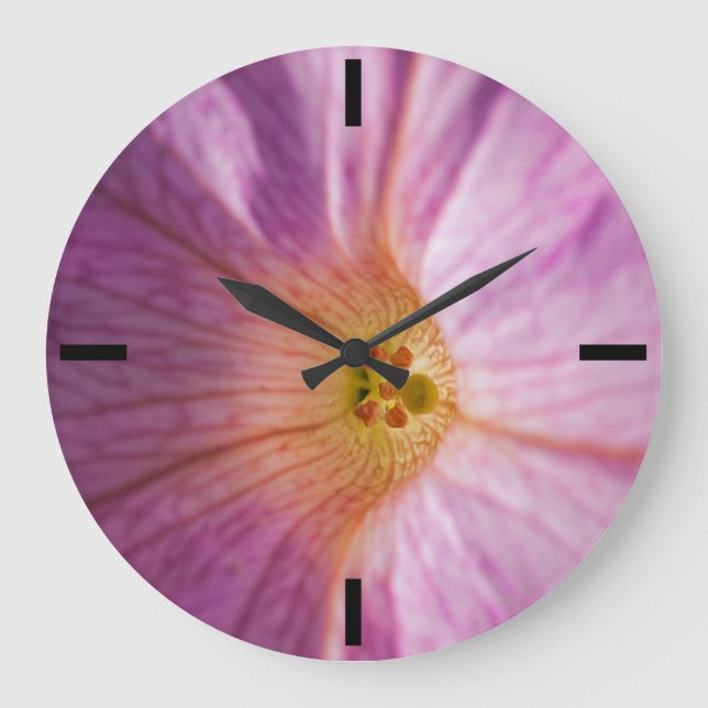 Reloj Redondo Grande Flor magenta (Anverso)