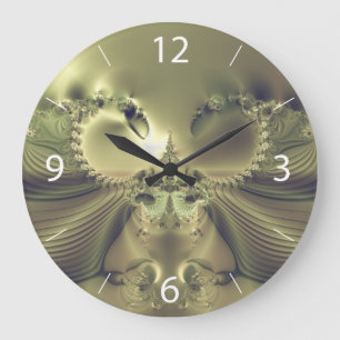 Reloj Redondo Grande Flor Metálica