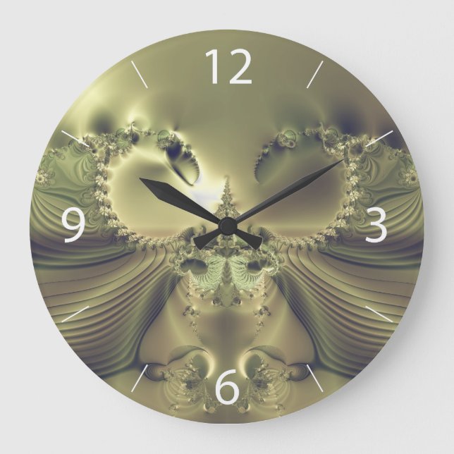 Reloj Redondo Grande Flor Metálica (Anverso)