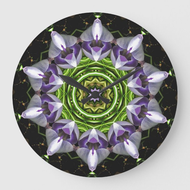 Reloj Redondo Grande Flor morada (Anverso)
