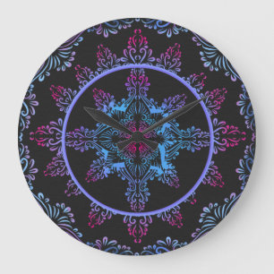 Reloj Redondo Grande Flor nocturna de Mandala