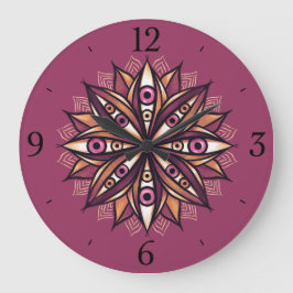 Reloj Redondo Grande Flor psicodélica con ojos trippy y espeluznante