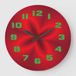 Reloj Redondo Grande Flor roja vibrante