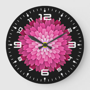 Reloj Redondo Grande Flor rosa grande reloj