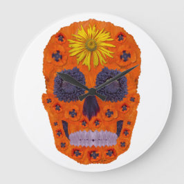Reloj Redondo Grande Flor Skull 1