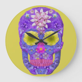 Reloj Redondo Grande Flor Skull 5