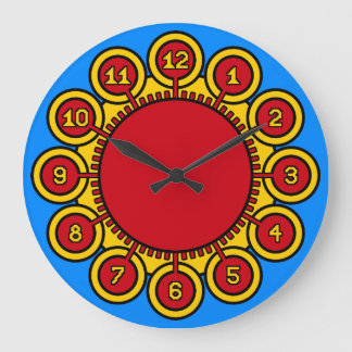 Reloj Redondo Grande Flor solar de los ruidos