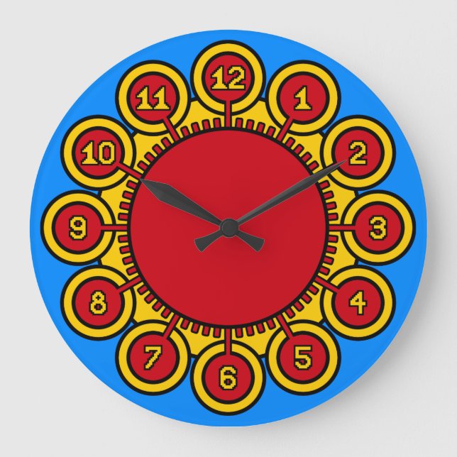 Reloj Redondo Grande Flor solar de los ruidos (Anverso)
