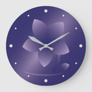 Reloj Redondo Grande Flor violeta