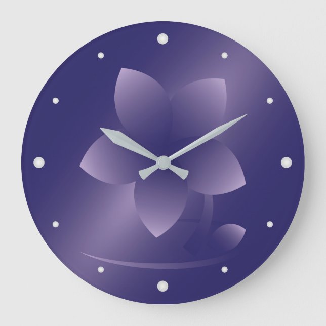 Reloj Redondo Grande Flor violeta (Anverso)