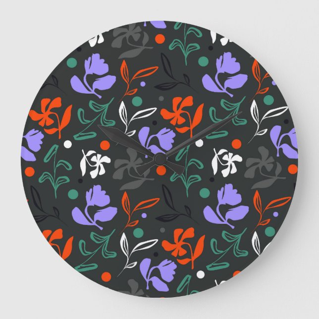 Reloj Redondo Grande Flora de Crepúsculo (Anverso)