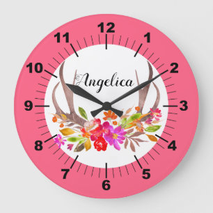Reloj Redondo Grande Floral