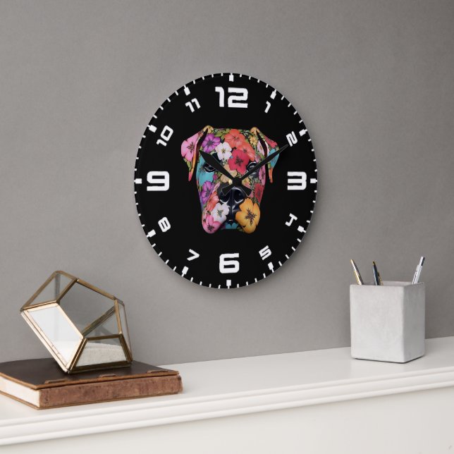 Reloj Redondo Grande Floral Boxer 3D (Oficina)