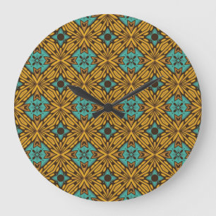 Reloj Redondo Grande Floral clásica: patrón de cosecha inmaduro.