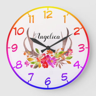 Reloj Redondo Grande Floral colorida