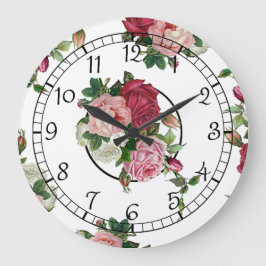 Reloj Redondo Grande Floral de campo francés de bonito