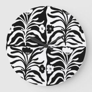 Reloj Redondo Grande Floral de mano dibujada: Resumen de cosecha