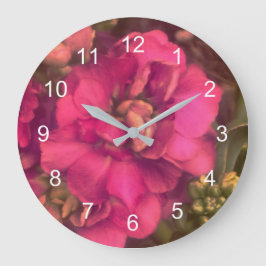 Reloj Redondo Grande Floral de pasión rosa caliente