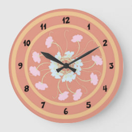 Reloj Redondo Grande Floral de tiempo
