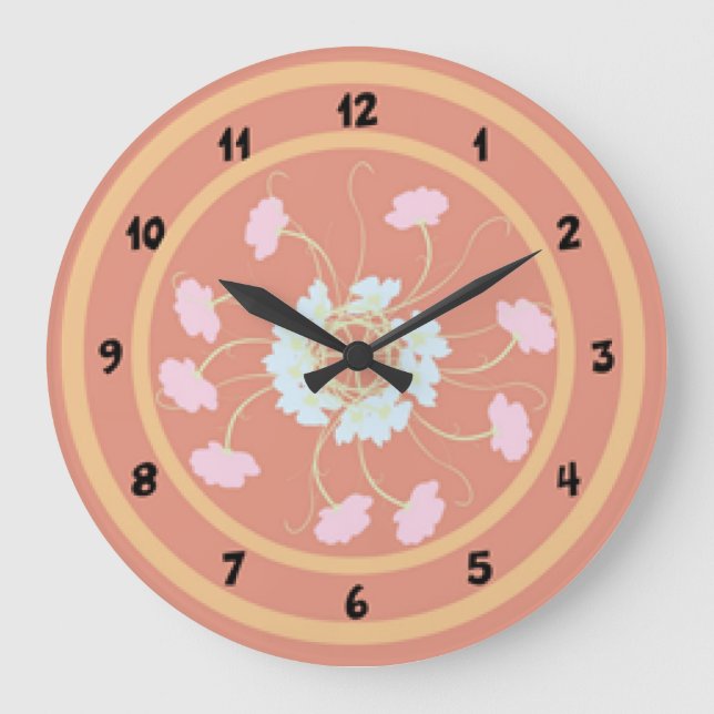 Reloj Redondo Grande Floral de tiempo (Anverso)