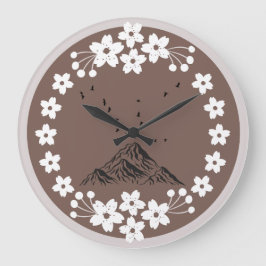 Reloj Redondo Grande Floral Mountain Wall Clock | Elegant Minimal Home 