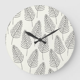 Reloj Redondo Grande Floral natural: Resumen de la cosecha blanca