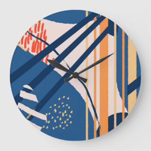 Reloj Redondo Grande Floral tropical: cabecera moderna