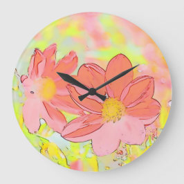 Reloj Redondo Grande Floral Wall Clock