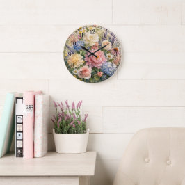 Reloj Redondo Grande Floral Wall Clock — Botanical Design