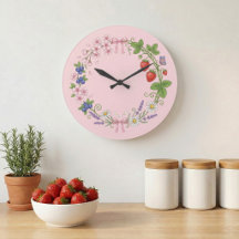 Floral Wreath Botanical Acrylic Wall Clock