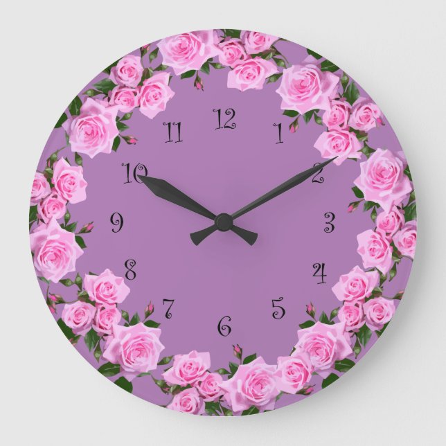 Reloj Redondo Grande Floral Wreath Style Elegant Wall (Anverso)