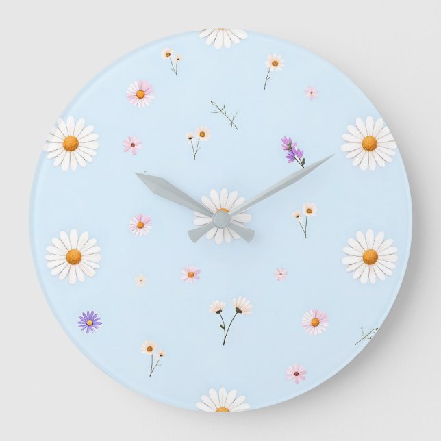 Reloj Redondo Grande Florcitas de Lila  (Anverso)