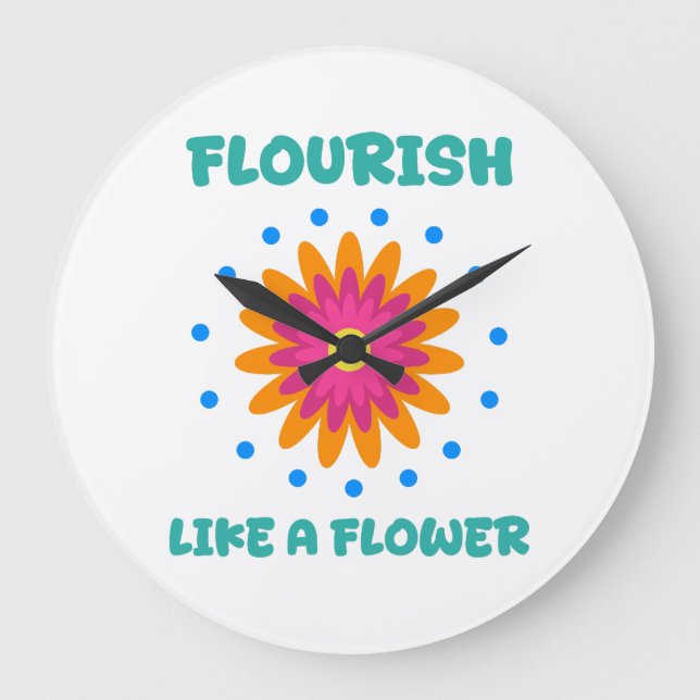 Reloj Redondo Grande Florece como una flor (Anverso)