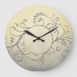 Reloj Redondo Grande Florecen rubios y amarillos bohemios