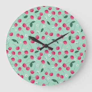 Reloj Redondo Grande Florecimiento de cerezos: Diseño festivo de verano