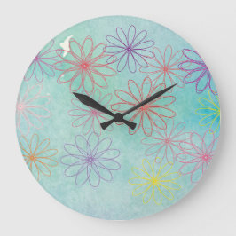 Reloj Redondo Grande Flores