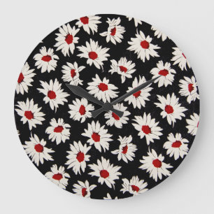 Reloj Redondo Grande Flores abstractas, un patrón de acuarela artística