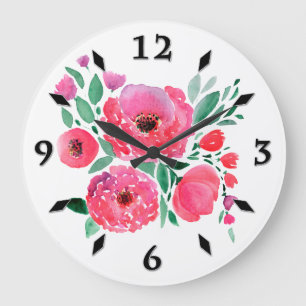 Reloj Redondo Grande Flores acuáticas, ramo 2.