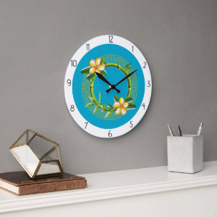 Reloj Redondo Grande flores amarillas