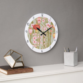 Reloj Redondo Grande flores asiáticas