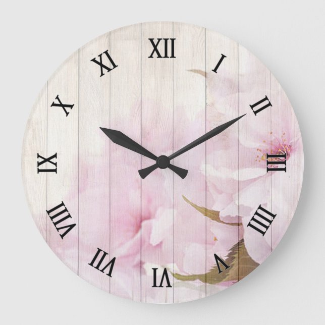 Reloj Redondo Grande Flores de cerezo (Anverso)