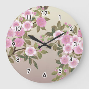 Reloj Redondo Grande Flores de cerezo japonesas