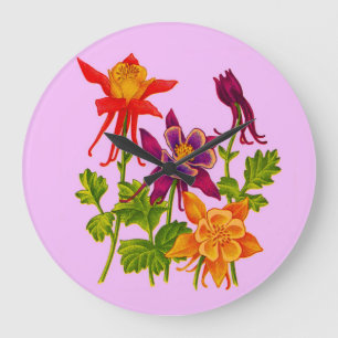 Reloj Redondo Grande flores de columba